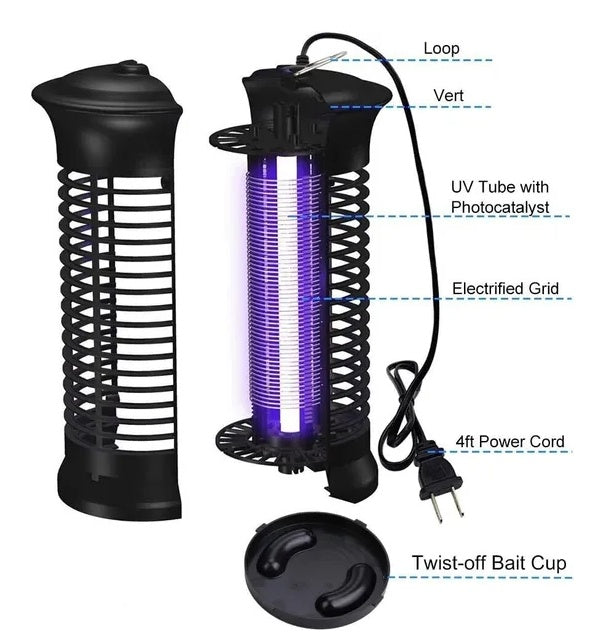 Electric Fly Gnat Killer Lamp Pests Fly Insect Trap Mosquito Bug Zapper 4,000V